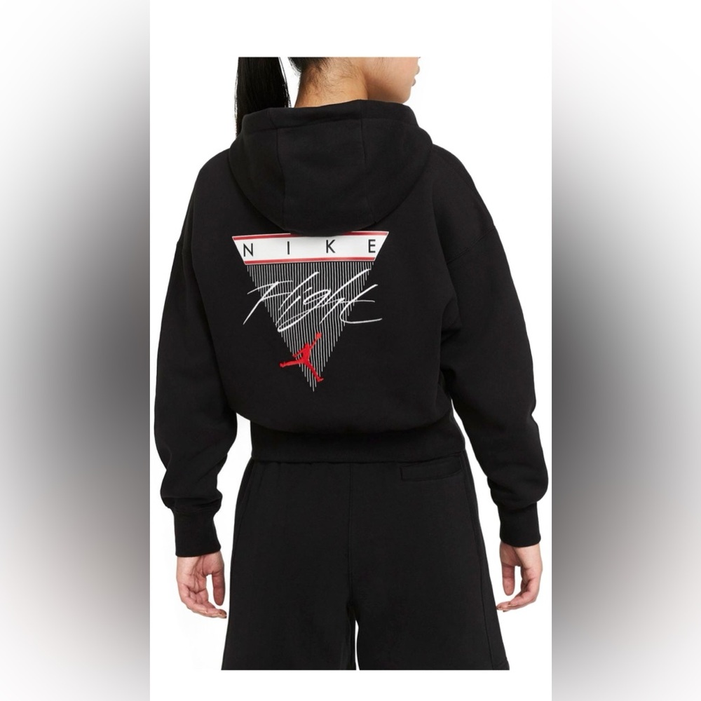 Jordan Flight Fleece Pullover Hoodie with Red and White Graphic
